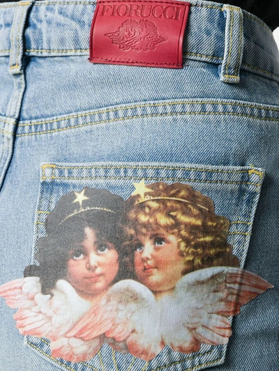 Shop Fiorucci Tara Angels Patch Jeans In Blue