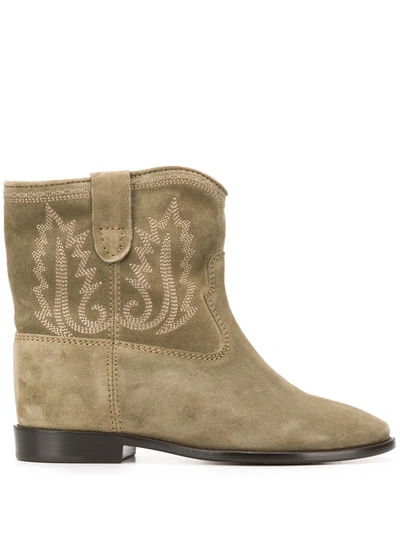 Shop Isabel Marant Crisi Slouch Boots In Green