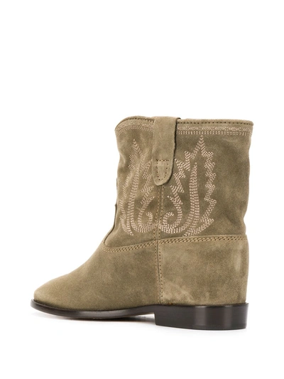 Shop Isabel Marant Crisi Slouch Boots In Green