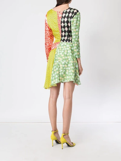 Shop Preen By Thornton Bregazzi Short Printed Dress In Multicolour
