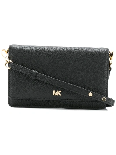 Shop Michael Michael Kors Pebbled Convertible Crossbody Bag In Black