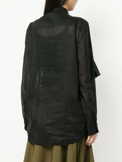 Shop Jil Sander Asymmetric Ruffled Shirt In Black
