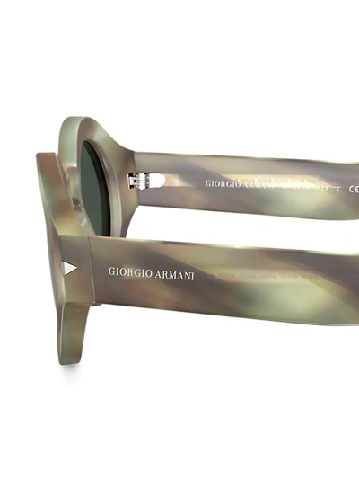 Giorgio Armani Printed Circle Frame Sunglasses In Green