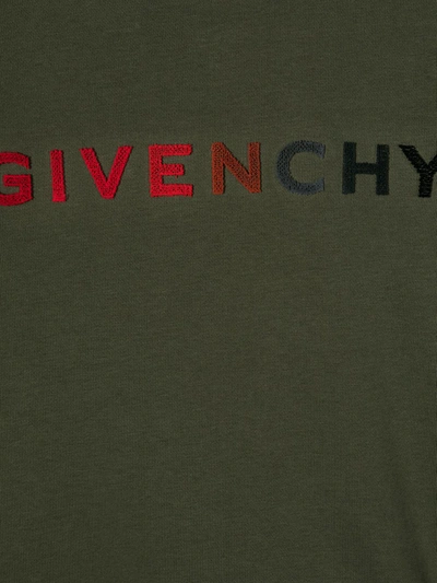 Shop Givenchy Multicolour Logo Sweatshirt In Green