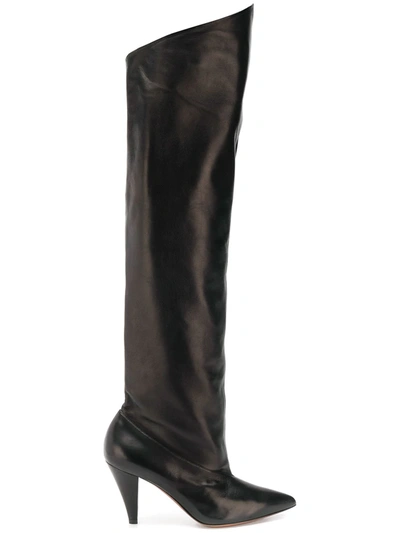 Shop Givenchy Over The Knee Boots In Black