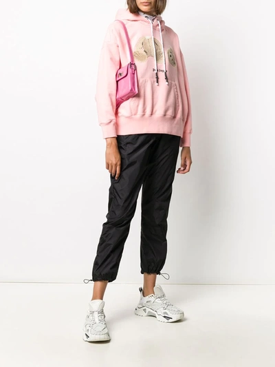 Shop Palm Angels Bear Over Hoodie In Pink