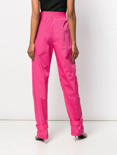 Off-white Rubber Logo Nylon Track Pants In Pink