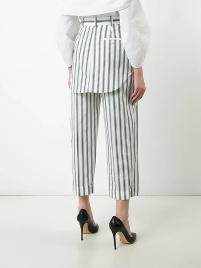 Shop Monse Striped Skirt Trousers In White