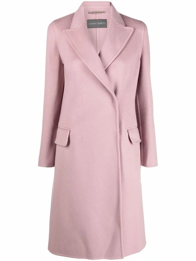 Shop Alberta Ferretti Single-breasted Coat In Pink
