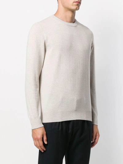 Shop Brunello Cucinelli Crew Neck Sweater In Neutrals