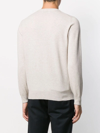 Shop Brunello Cucinelli Crew Neck Sweater In Neutrals