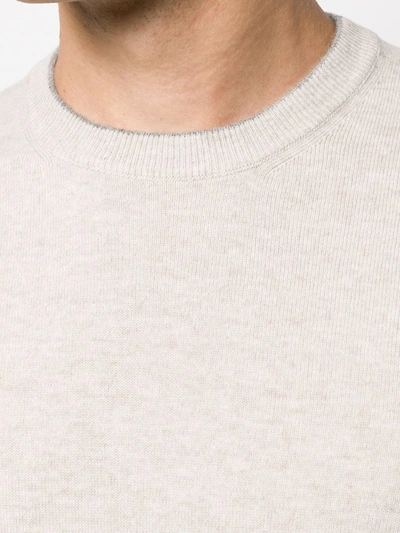 Shop Brunello Cucinelli Crew Neck Sweater In Neutrals