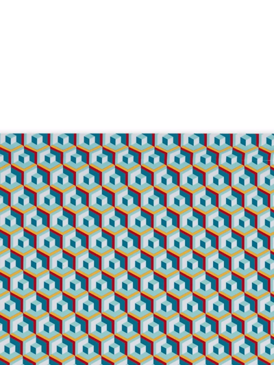 Shop La Doublej Geometric-print Rectangular Tray In Blue