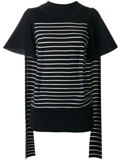 Shop Jw Anderson Double Layer-sleeve T-shirt In Blue