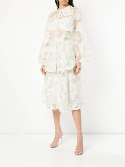 Bambah Dahlia Button Up Shirt In White