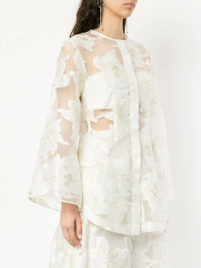 Shop Bambah Dahlia Button Up Shirt In White