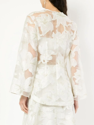 Shop Bambah Dahlia Button Up Shirt In White