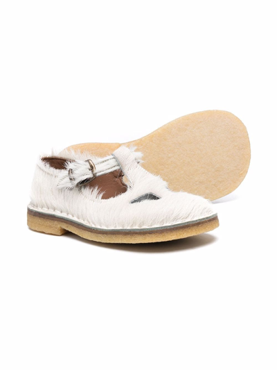 Shop Pèpè Cut-out Fur Sandals In White