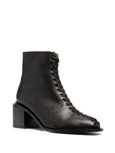 Shop Clergerie Lace-up Leather Boots In Black