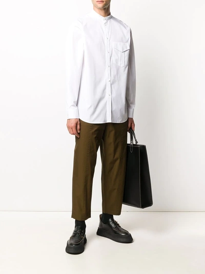 Jil Sander Band-collar Poplin Shirt In White