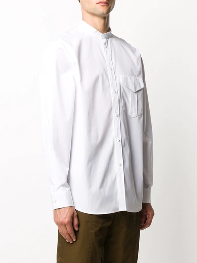 Jil Sander Band-collar Poplin Shirt In White