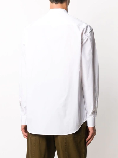 Jil Sander Band-collar Poplin Shirt In White
