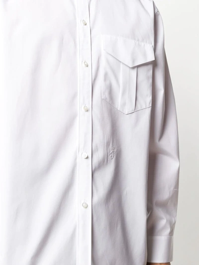 Jil Sander Band-collar Poplin Shirt In White