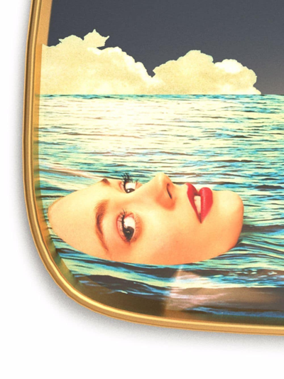 Seletti X Toiletpaper Graphic Print Mirror In Blue