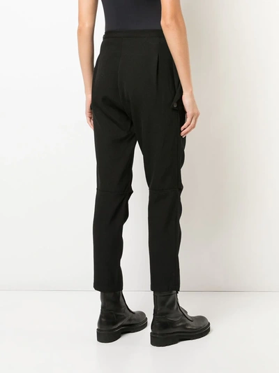 Shop Yohji Yamamoto Slim Tapered Trousers In Black