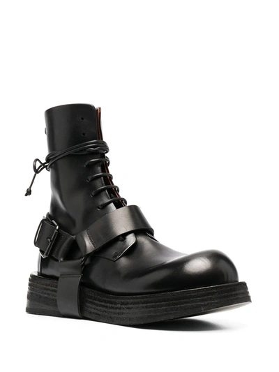 Shop Marsèll Harness Leather Lace-up Boots In Black