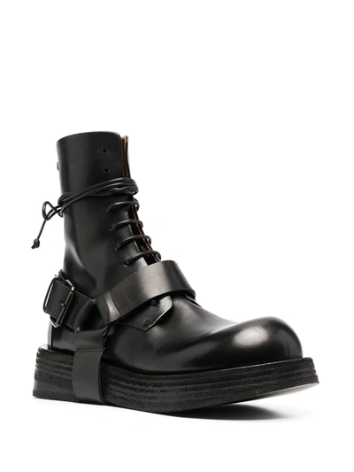 Marsèll Harness Leather Lace-up Boots In Black