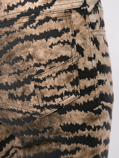 Shop Giambattista Valli Tiger Print Flare Trousers In Brown