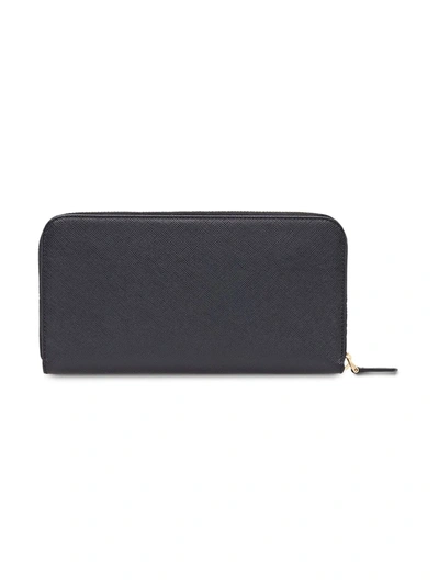 Shop Prada Zipped Continental Wallet In Black