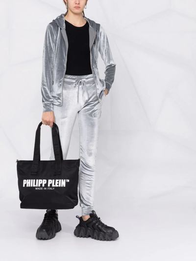 Shop Philipp Plein Logo-print Large Cotton Tote Bag In Schwarz