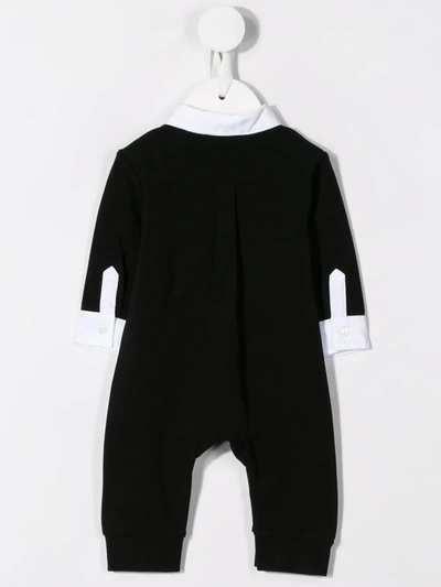 Dolce & Gabbana Smocked Cotton Interlock Romper In Black