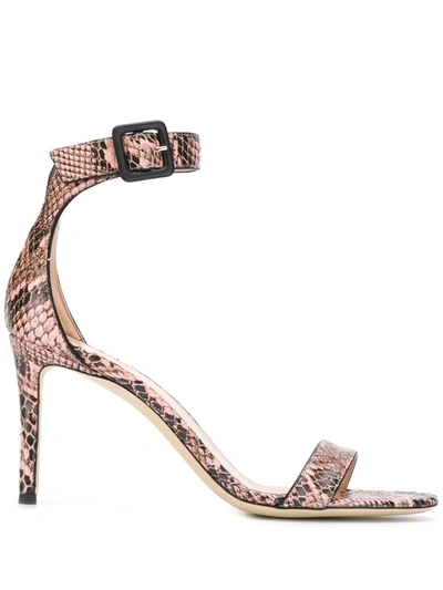 Shop Giuseppe Zanotti Snakeskin Effect Heeled Sandals In Pink