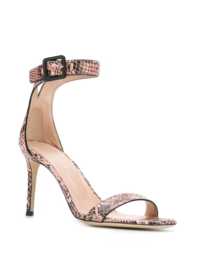 Shop Giuseppe Zanotti Snakeskin Effect Heeled Sandals In Pink