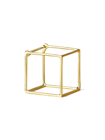 Shop Shihara Square Earring 15 In Metallic