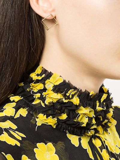 Shihara Square Earring 15 In Metallic