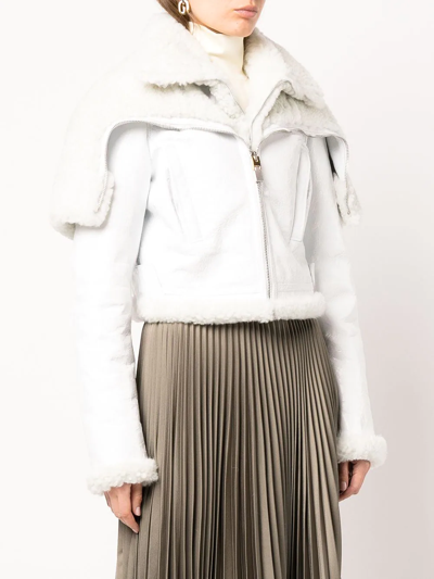 Shop Givenchy Cropped Zip-fastening Jacket In White