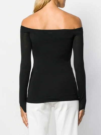 Shop Stella Mccartney Off The Shoulder Fitted Top In Black