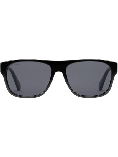 GUCCI EYEWEAR 方框太阳眼镜 - 黑色