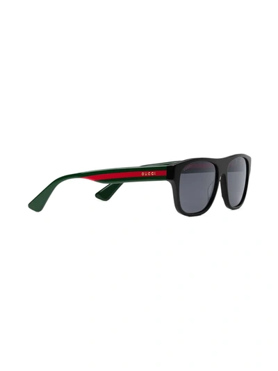 GUCCI EYEWEAR 方框太阳眼镜 - 黑色