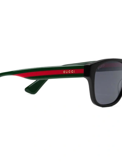 Shop Gucci Rectangular-frame Acetate Sunglasses In Black