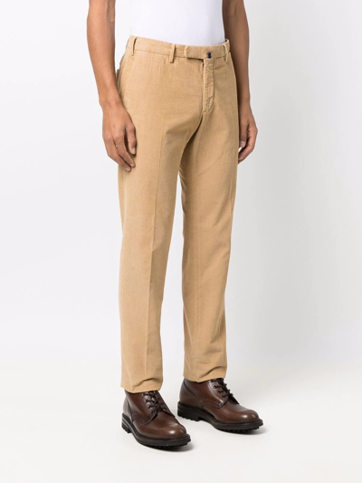 Shop Incotex Straight-leg Corduroy Trousers In Neutrals