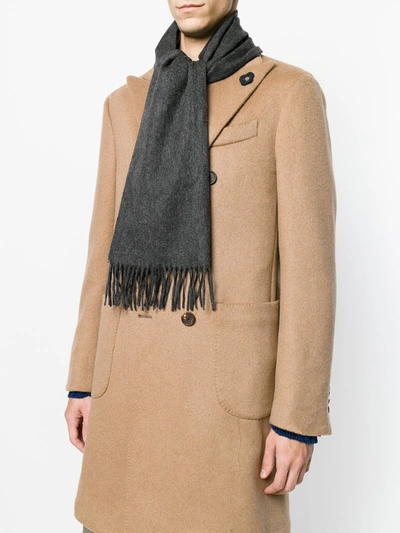 N•peal Woven Ripple Scarf In Grey