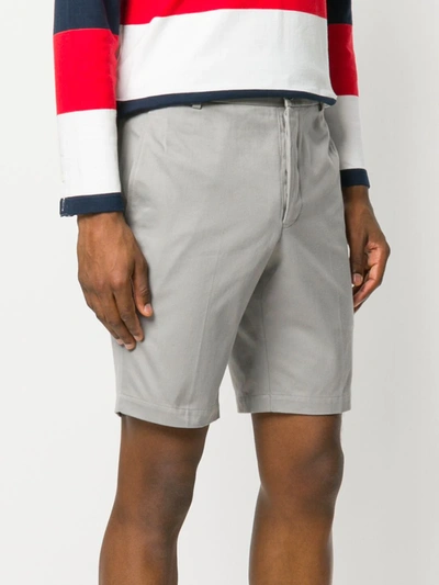 Shop Thom Browne Unconstructed Cotton Chino Short In Grey