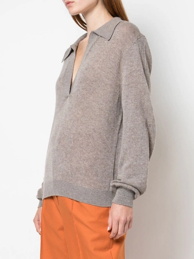 KHAITE JO V-NECK JUMPER - 棕色