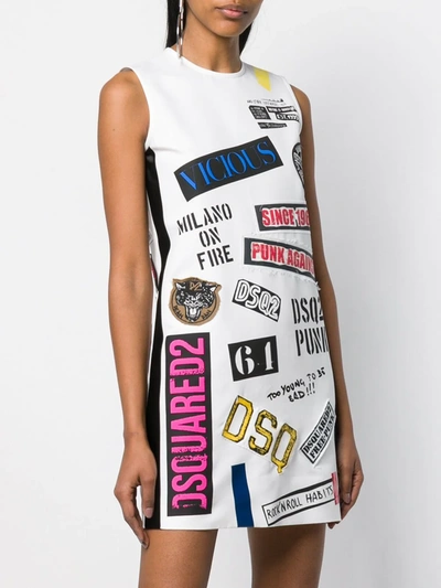 Shop Dsquared2 Patch Dress In White