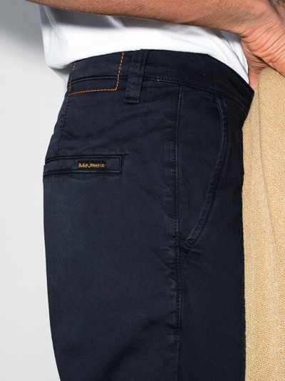 Shop Nudie Jeans Easy Alvin Chino Trousers In Blue